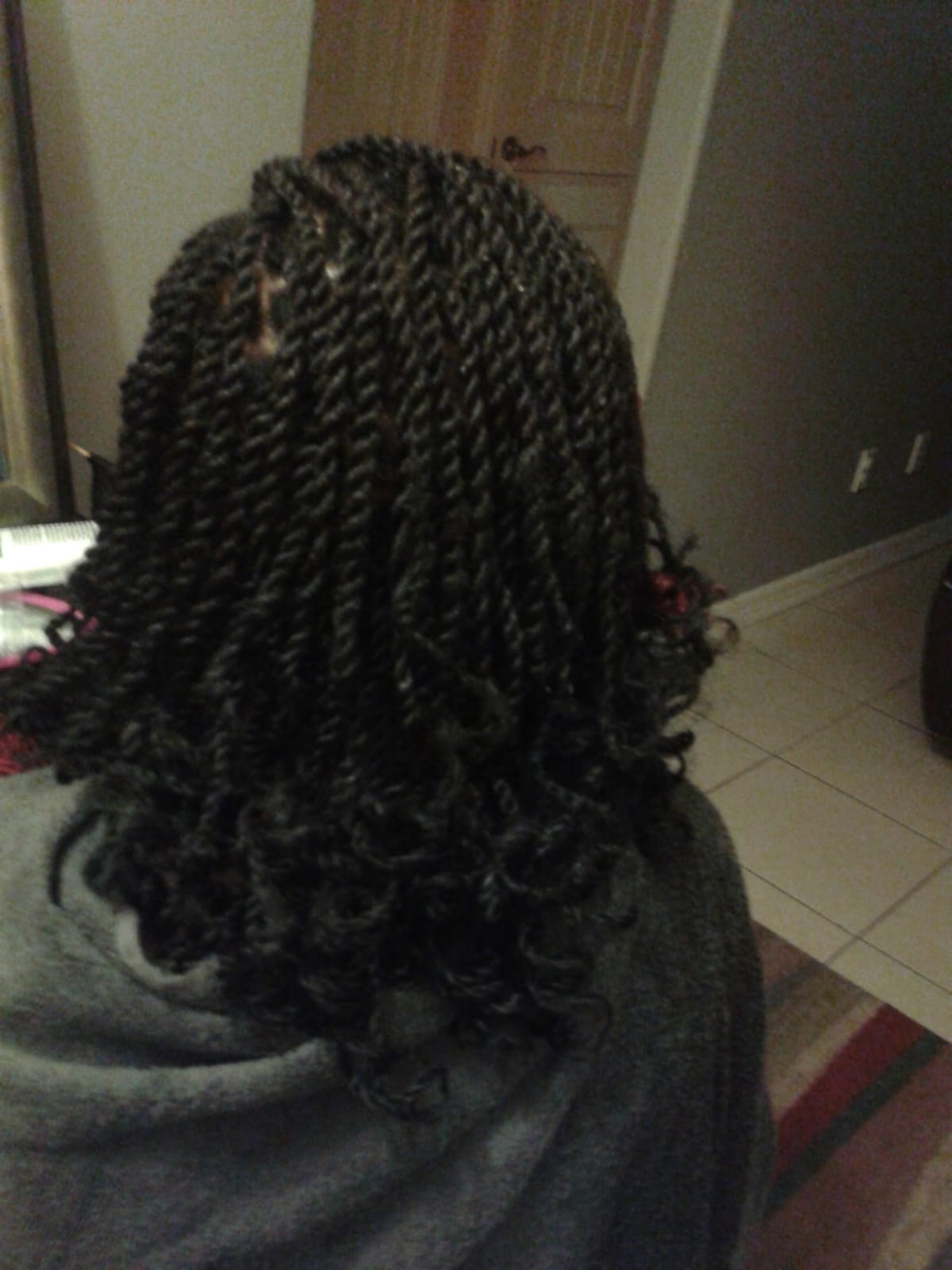 Thick black braids hairstyle