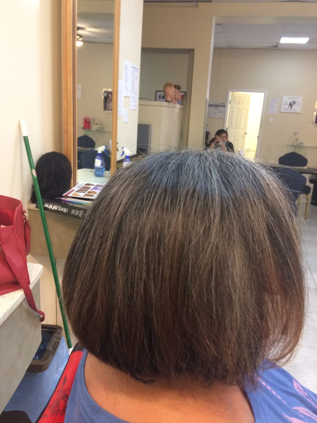 Previous straight hairstyle from behind